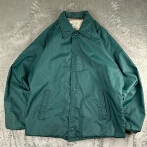 Vintage 70’s Distressed Kmart Green Snap up Windbreaker Jacket Size M